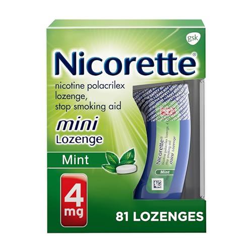 Nicorette 4 mg Mini Nicotine Lozenges to Quit Smoking - Mint Flavored Stop - NutriGlobal