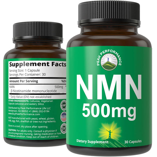 NMN Supplement Ultra High Strength Stabilized Nicotinamide Mononucleotide 500mg Per Capsule. 2 Capsules = 1,000mg of NMN. Boost NAD Levels. Healthy Aging NAD+ Supplements for Men and Women - NutriGlobal