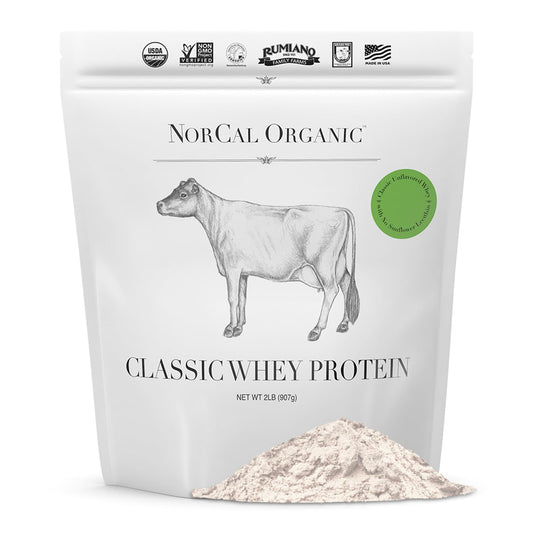 NorCal Organic Classic Whey Protein - 2lbs Bulk | 100% Grass-Fed & Finished - NutriGlobal