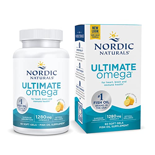 Nordic Naturals Ultimate Omega, Lemon Flavor - 60 Soft Gels - 1280 mg Omega-3 - NutriGlobal