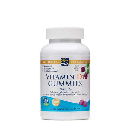 Nordic Naturals Vitamin D3 Gummies, Wild Berry - 120 Gummies - 1000 IU Vitamin D3 - NutriGlobal