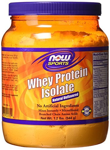 NOW Sports Whey Protein Isolate Powder with BCAAs - Unflavored - 1.2 lb - NutriGlobal