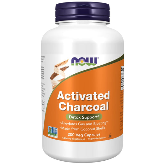 NOW Supplements, Activated Charcoal Made from Coconut Shells, Non-GMO Project Verified - NutriGlobal