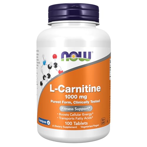 NOW Supplements, L-Carnitine 1,000 mg, Purest Form, Amino Acid, Fitness Support - NutriGlobal