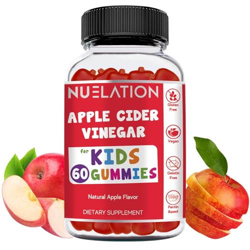 NUELATION Apple Cider Vinegar Gummies for Kids, 60 Servings. Gluten Free, Vegan and Gelatin - NutriGlobal