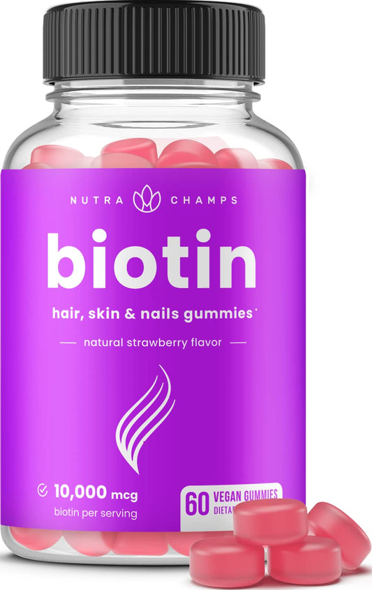NutraChamps Biotin Gummies 10000mcg [High Potency] - NutriGlobal
