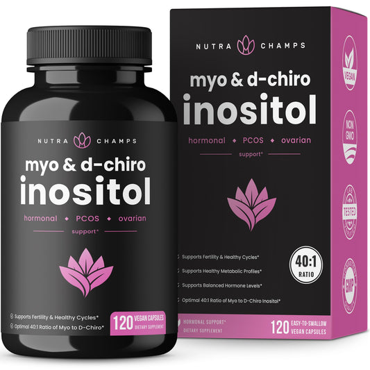 NutraChamps Myo-Inositol & D-Chiro Inositol Supplement | Ovarian & PCOS Support - NutriGlobal