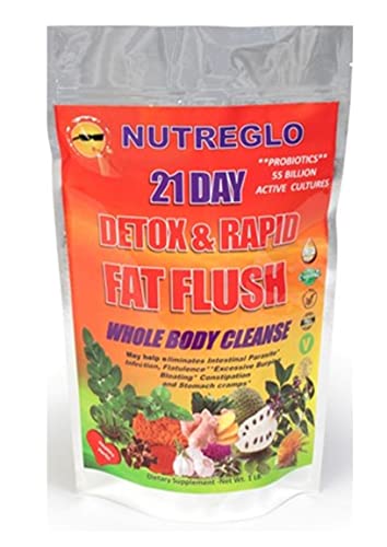 nutreglo 21 Day Rapid Detox and Fat Flush, All Natural Detox Cleanse Drink, Blood Detox - NutriGlobal