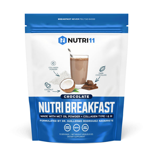 Nutri11 NutriBreakfast Meal Replacement Shakes for Weight Loss - 100% Natural Chocolate - NutriGlobal