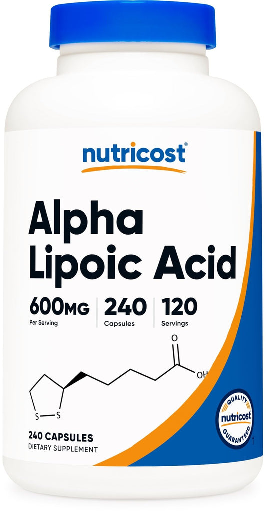 Nutricost Alpha Lipoic Acid 600mg Per Serving, 240 Capsules - Gluten Free, Vegetarian Capsules, Soy Free & Non-GMO - NutriGlobal