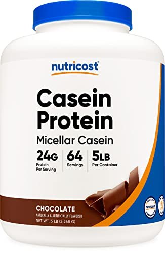 Nutricost Casein Protein Powder 5lb Chocolate - Micellar Casein, Gluten Free, Non-GMO - NutriGlobal