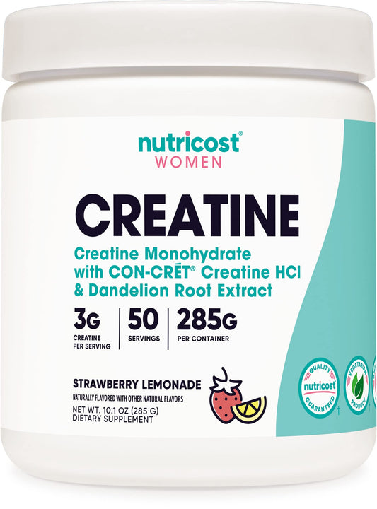 Nutricost Creatine Monohydrate Powder for Women, Micronized, Strawberry Lemonade - NutriGlobal