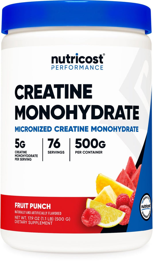 Nutricost Creatine Monohydrate Powder (Fruit Punch, 500 Gram) - NutriGlobal