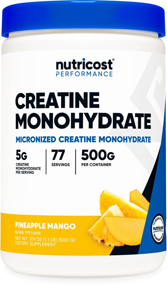 Nutricost Creatine Monohydrate Powder (Pineapple Mango, 500 Gram) - Micronized - NutriGlobal