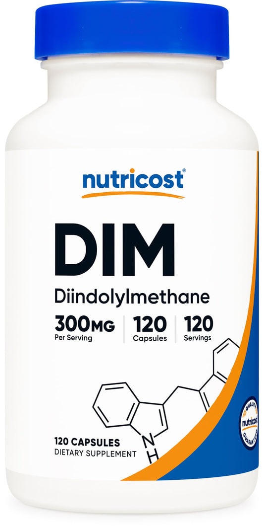 Nutricost DIM (Diindolylmethane) Plus BioPerine 300mg, 120 Vegetarian Capsules - Up to 4 Month Supply, Max Strength DIM Supplement - NutriGlobal