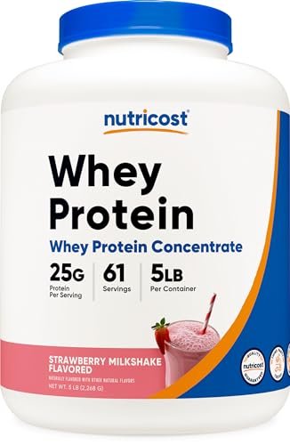 Nutricost Whey Protein Concentrate (Strawberry Milkshake) 5LBS - Gluten Free - NutriGlobal