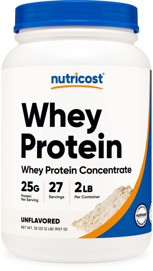 Nutricost Whey Protein Concentrate (Unflavored) 2LBS - Gluten Free & Non-GMO - NutriGlobal