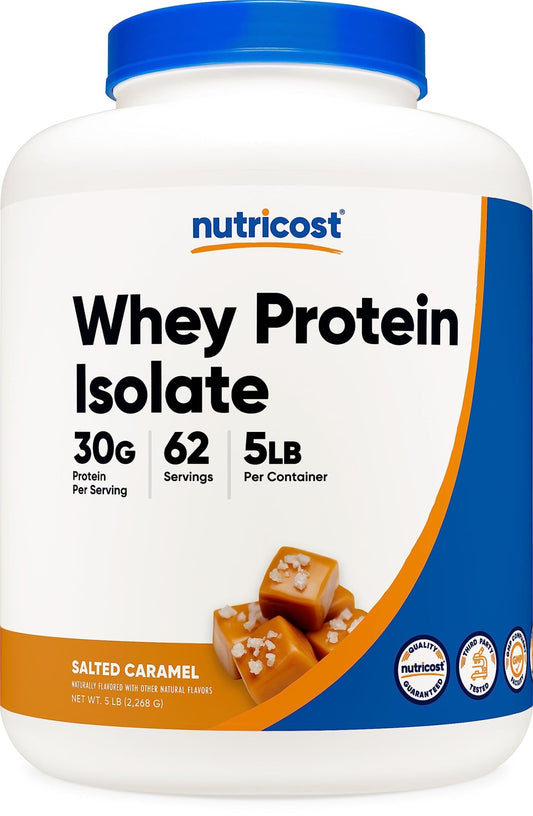 Nutricost Whey Protein Isolate (Salted Caramel, 5LBS) - NutriGlobal