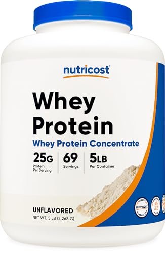 Nutricost Whey Protein Powder, Unflavored, 5 pounds - from Whey Protein Concentrate - NutriGlobal