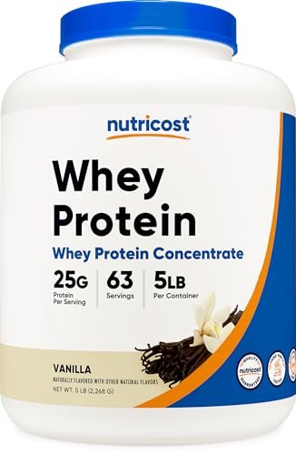 Nutricost Whey Protein Supplement Powder, Vanilla, 5 pounds - NutriGlobal