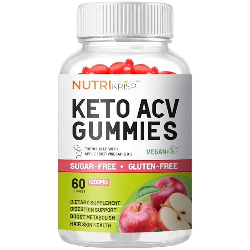 NutriKrisp Organic Keto ACV Gummy for Weight Loss - Sugar & Gluten Free Apple Cider - NutriGlobal