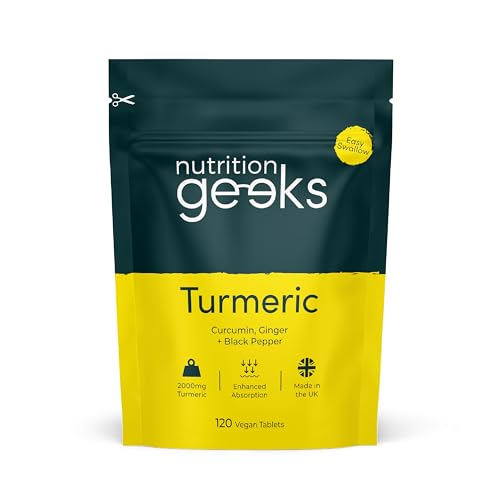 Nutrition Geeks Turmeric Tablets 2000 mg with Black Pepper & Ginger, High Strength - NutriGlobal