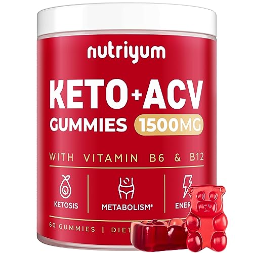 nutriyum Keto ACV Gummies 1500 mg - Apple Cider Vinegar Gummies with B6 & B12 - NutriGlobal