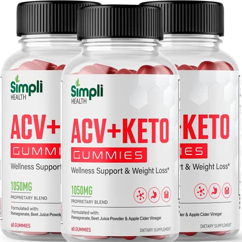 Nutrocell Simpli Health ACV Ketos Gummies Keto Apple Cider Vinegar 1050mg - NutriGlobal