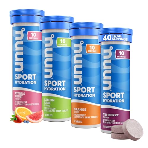 Nuun Sport Electrolyte Tablets for Proactive Hydration, Mixed Citrus Berry Flavors, 4 Pack - NutriGlobal