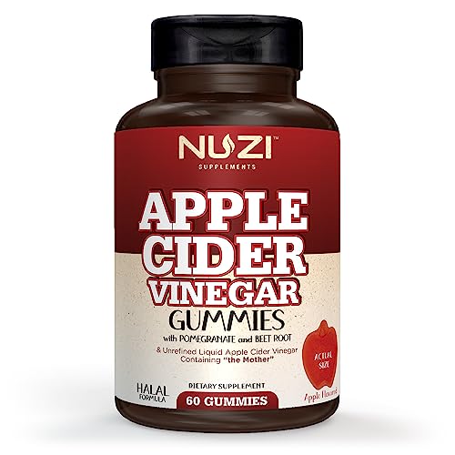 NUZI Apple Cider Vinegar Gummies with Pomegranate & Beetroot | 500 mg | Certified Halal - NutriGlobal