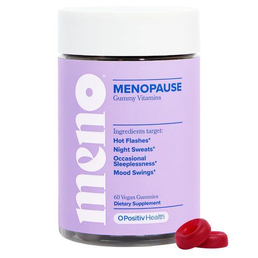 O Positiv MENO Gummies for Menopause, 30 Servings (Pack of 1) - Hormone-Free Supplements for Women with Black Cohosh & Ashwagandha KSM-66 - Helps Alleviate Hot Flashes, Night Sweats, & Mood Swings - NutriGlobal