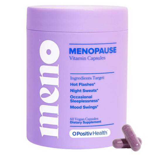 O Positiv MENO Vitamins for Menopause - Hormone-Free Menopause Supplement for Women - Black Cohosh & Ashwagandha KSM-66 - Helps Relieve Hot Flashes, Night Sweats, Mood Swings - 30 Servings (Pack of 1) - NutriGlobal