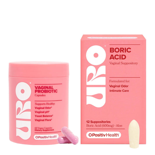 O Positiv URO Vaginal Probiotic and URO Boric Acid Vaginal Suppository Bundle - NutriGlobal