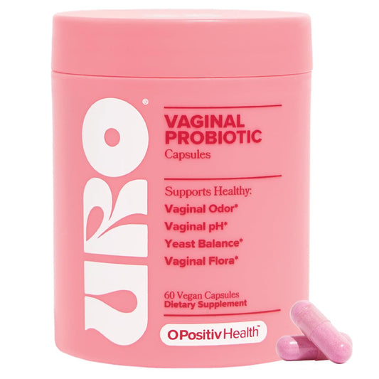 O Positiv URO Vaginal Probiotics for Women pH Balance with Prebiotics & Lactobacillus – Vaginal Health Supplement – Promote Healthy Vaginal Odor & Flora, 60 Count (Pack of 1), 1 Month Supply - NutriGlobal