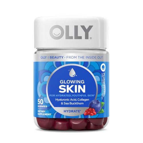 OLLY Glowing Skin Gummy, 25 Day Supply (50 Count), Plump Berry, Hyaluro - NutriGlobal