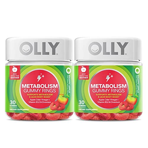 OLLY Metabolism Gummy Rings, Apple Cider Vinegar, Vitamin B12, Chromium, Energy and Digestive Health - NutriGlobal