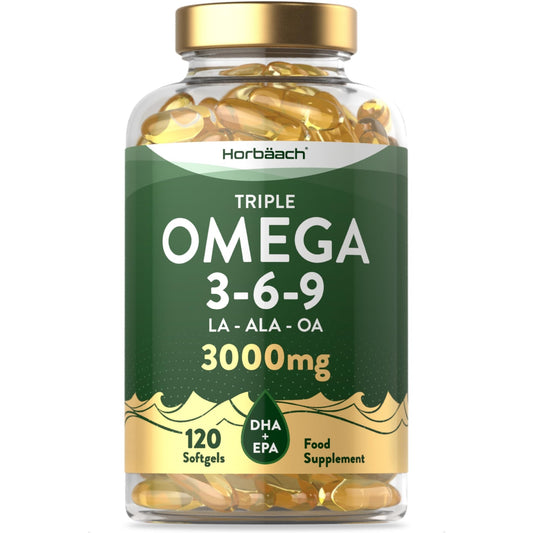 Omega 3 6 9 Capsules High Strength | 3000mg | 120 Softgels | Triple Omega 369 - NutriGlobal