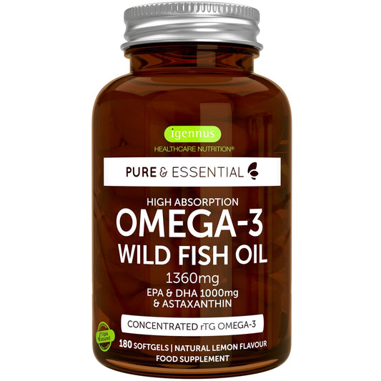 Omega-3 Wild Fish Oil & Astaxanthin, The Most Advanced High Absorption rTG Omega-3 - NutriGlobal