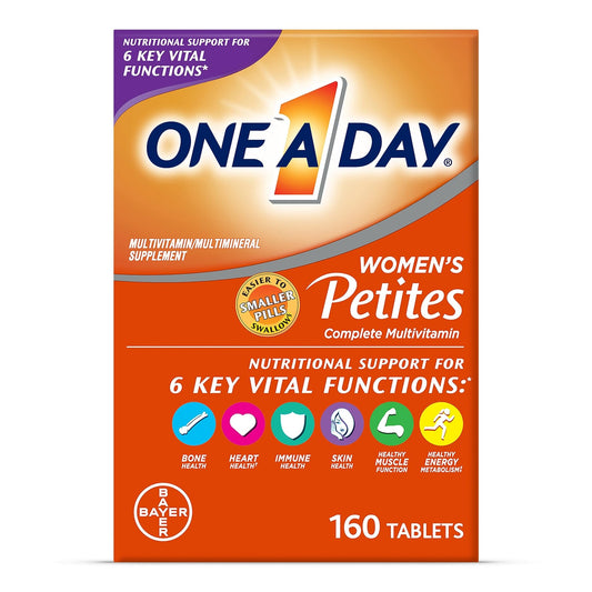 One A Day Women’s Petites Multivitamin,Supplement with Vitamin A, C, D, E and Zinc for Immune Health Support, B Vitamins, Biotin, Folate (as folic acid) & more,Tablet, 160 count - NutriGlobal