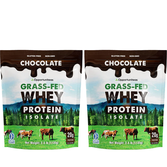 Opportuniteas Chocolate Whey Protein Powder - Grass Fed Whey Isolate + Organic Cacao - NutriGlobal