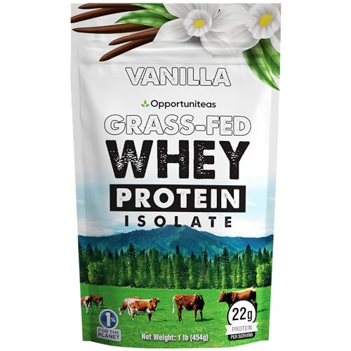 Opportuniteas Vanilla Whey Protein Powder - Grass Fed Whey Isolate + Real Sugar & Vanilla - NutriGlobal
