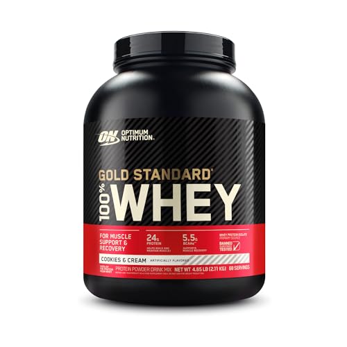 Optimum Nutrition Gold Standard 100% Whey Protein Powder, Cookies & Cream, 5 Pound - NutriGlobal