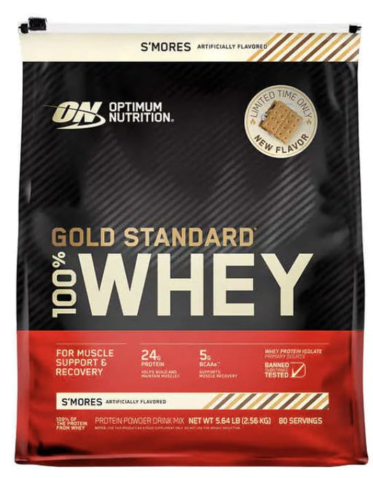 Optimum Nutrition Gold Standard 100% Whey Protein Powder, S'More Flavor, 5 Pound - NutriGlobal