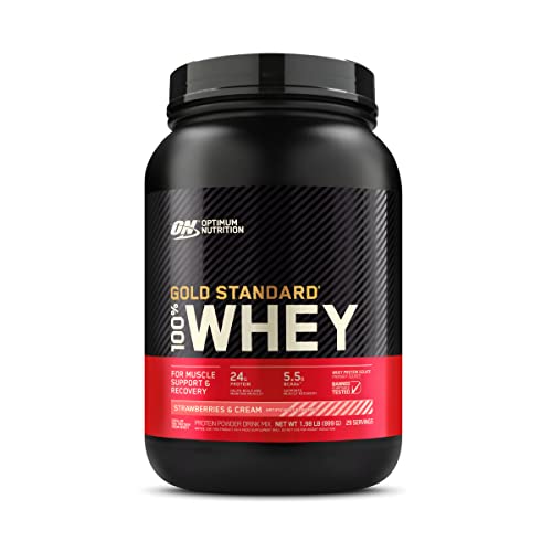 Optimum Nutrition Gold Standard 100% Whey Protein Powder, Strawberries & Cream - NutriGlobal