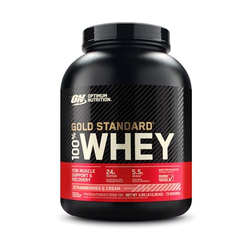 Optimum Nutrition Gold Standard 100% Whey Protein Powder, Strawberries & Cream - NutriGlobal