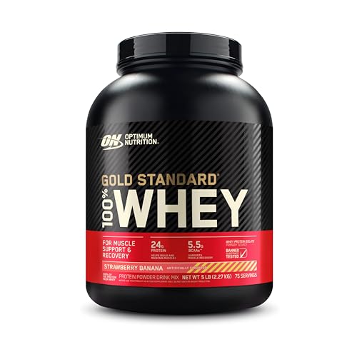 Optimum Nutrition Gold Standard 100% Whey Protein Powder, Strawberry Banana - NutriGlobal