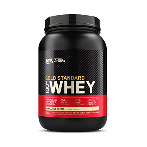 Optimum Nutrition Gold Standard 100% Whey Protein Powder, Vanilla Ice Cream, 2 Pound - NutriGlobal