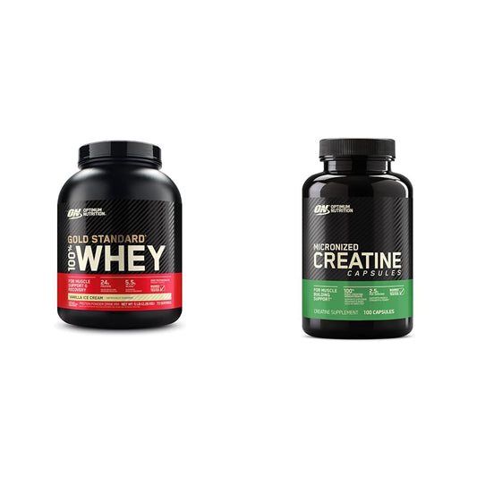 Optimum Nutrition Gold Standard 100% Whey Protein Powder, Vanilla Ice Cream & Microniz - NutriGlobal