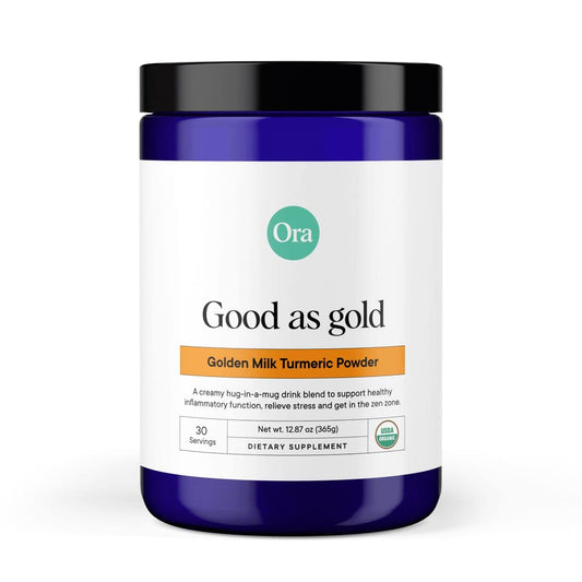 Ora Organic Golden Milk Powder - Ayurvedic Turmeric Powder with Organic Adaptogens - Ashwagandha, Reishi and Ginger | Organic, Gluten-Free, Soy-Free, Vegan, Non-GMO - Maple & Vanilla, 30 Servings - NutriGlobal