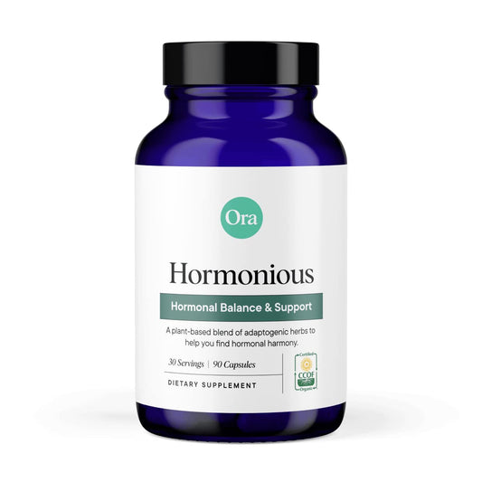 Ora Organic Natural Hormone Balance Supplement & Hormonal Acne Relief for Women - Support Skin, Mood, Energy, PMS & Menopause - Ashwagandha, Maca, Burdock Root, Cordyceps & VIT C - 90 Capsules - NutriGlobal